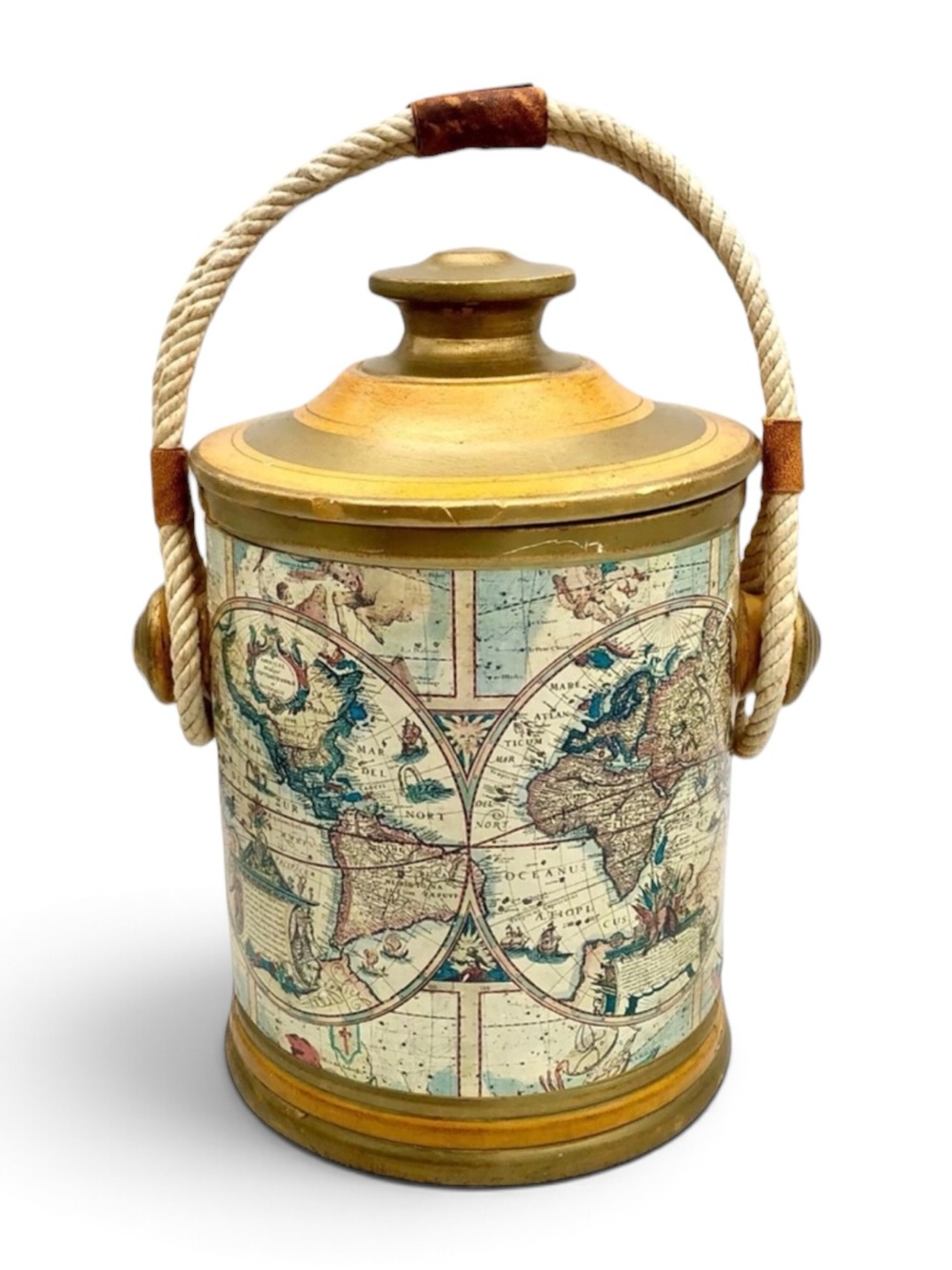 Kintsugi Canister Jar Italian Old World Map Gold Crack Art Gift Coming Soon!